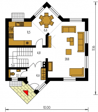 Grundriss des Erdgeschosses - HARMONIA 38